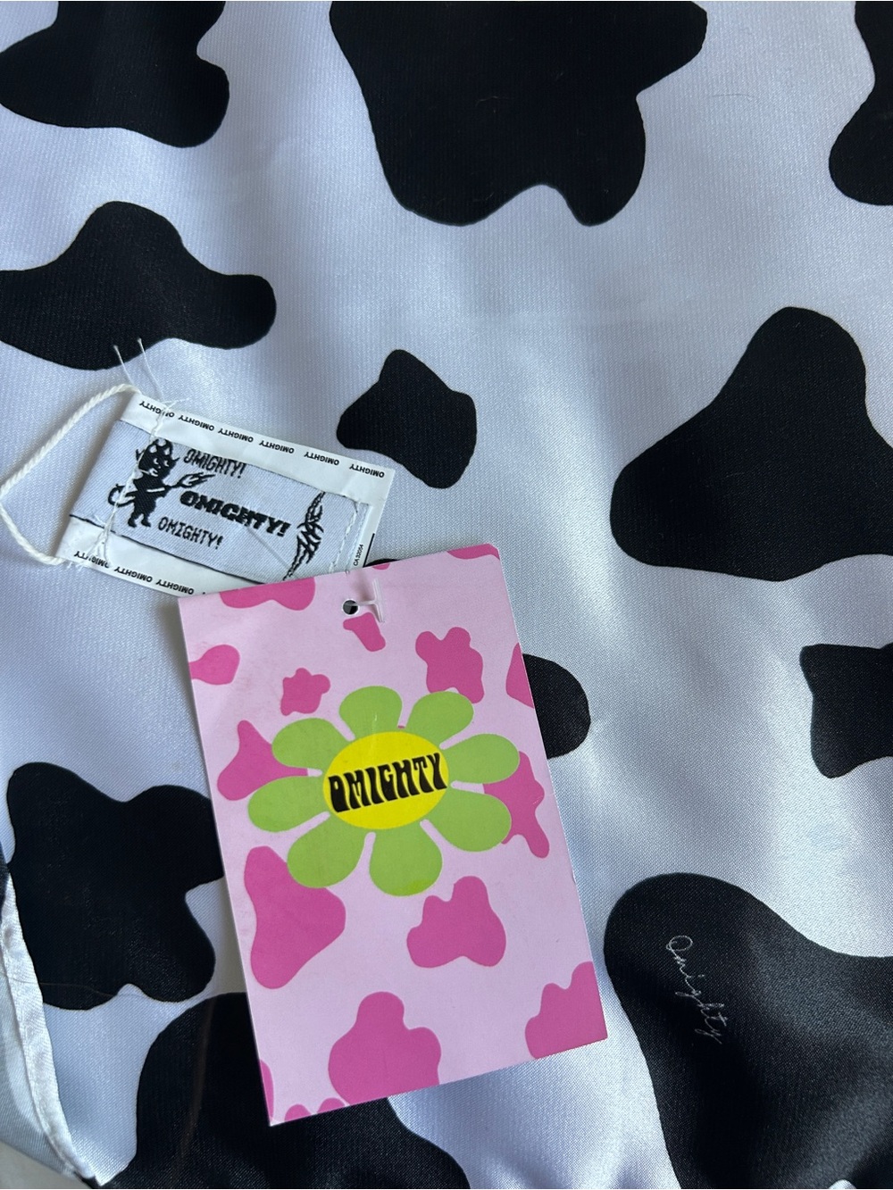 Omighty. Black and White Cow Print scarf
